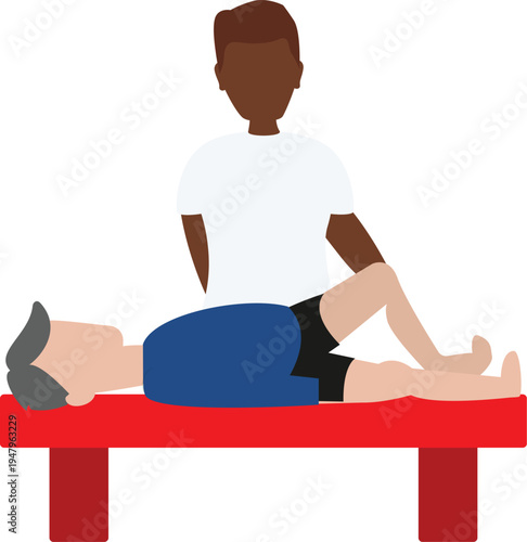 Professional Physical Therapy & Leg Stretching Illustration
