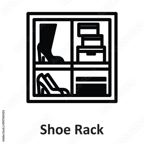 Shoe Rack Vector icon which can easily modify or edit