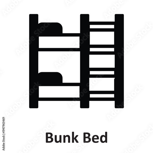 Bunk Bed  Vector icon which can easily modify or edit