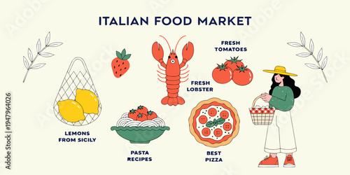 Italian Food Market – Fresh Produce, Authentic Pizza, Pasta, Seafood, and Traditional Mediterranean Ingredients for a True Culinary Experience