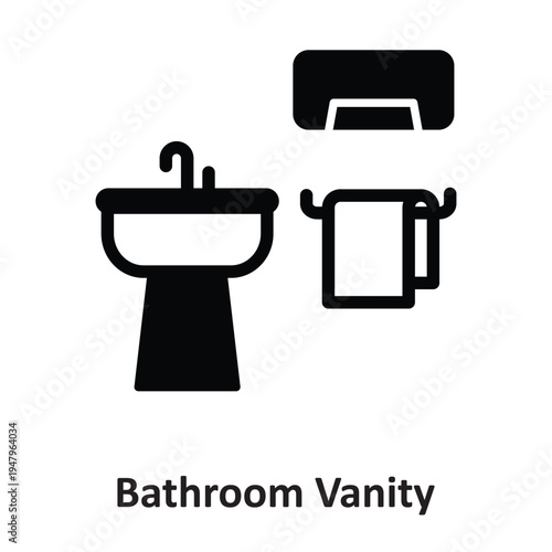 Bathroom Vanity Vector icon which can easily modify or edit