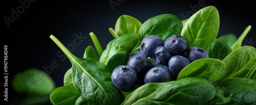 Wallpaper Mural Colorful fresh mixed greens paired with succulent blueberries and crisp spinach for a nutritious meal. Torontodigital.ca