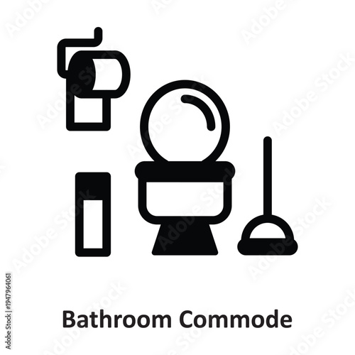 Bathroom Commode Vector icon which can easily modify or edit