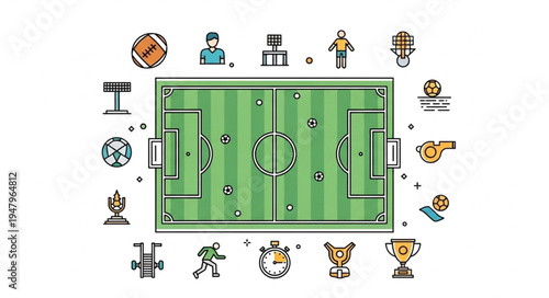 Sports Field and Icons - A Comprehensive Overview of Athletic Activities.