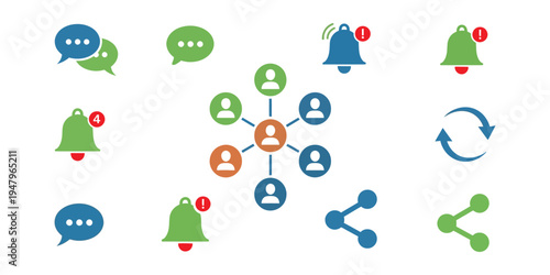 Communication network and notification icons