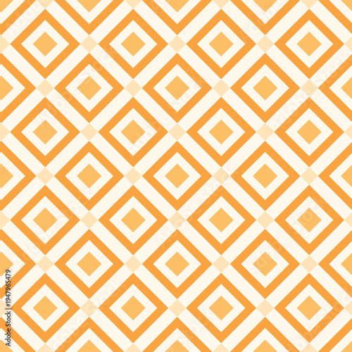 Vector seamless abstract pattern featuring orange and beige diamonds