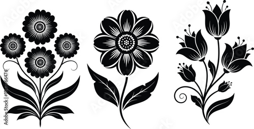 Vector collection of black minimalist Christmas icons featuring Santa hat reindeer snowflake bell ornaments candy cane and gift box for holiday celebration isolated on white background