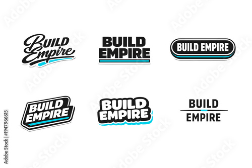 Build empire modern typography sticker design