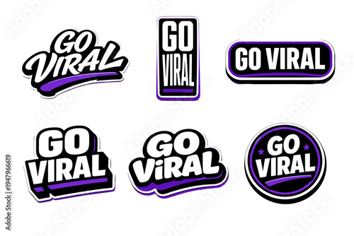 Go viral bold typography sticker design