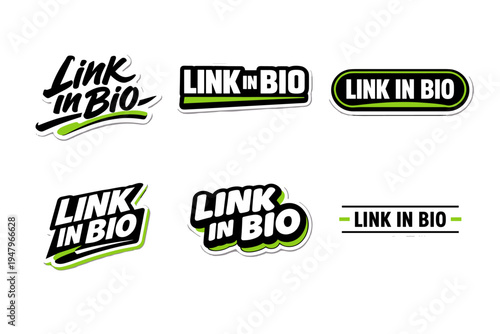 Link in bio modern typography sticker design