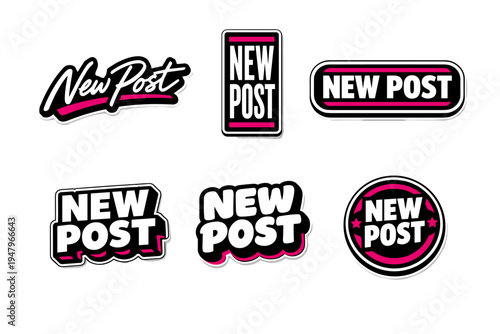 New post typography sticker design