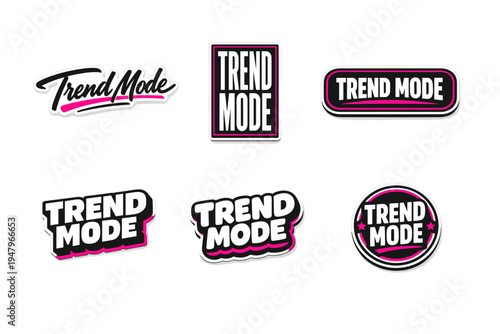 Trend mode modern typography sticker design