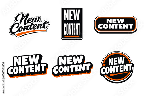 New content typography sticker design