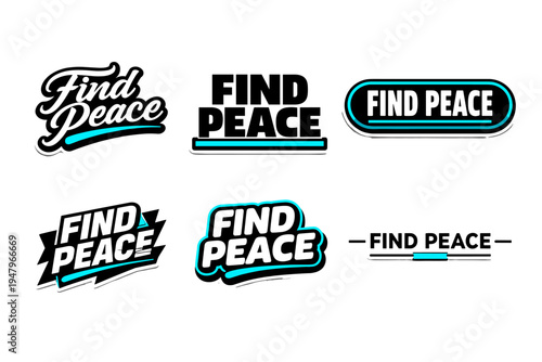Find peace motivational typography sticker design