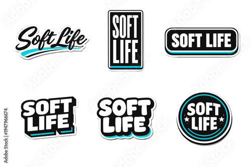 Soft life typography sticker design