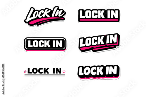 Lock in bold typography sticker design