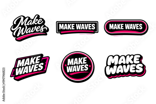 Make waves bold motivational typography sticker