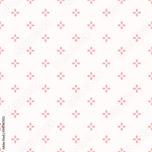 A seamless abstract vector pattern featuring pink floral elements on a light background