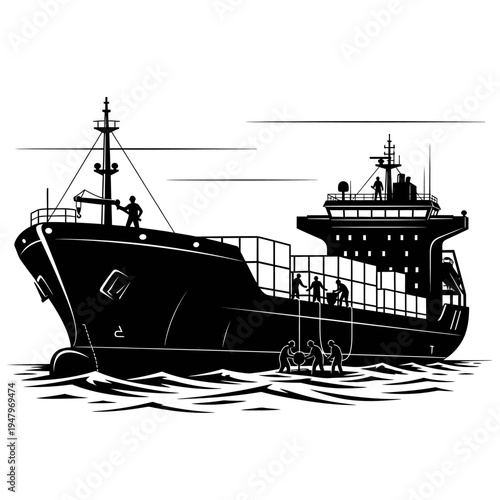 Large Ship Sailing on the Water.