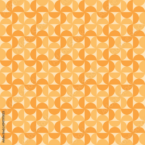 Seamless vector pattern featuring orange floral abstract elements