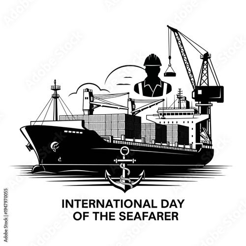 Seafarer on a cargo ship deck.