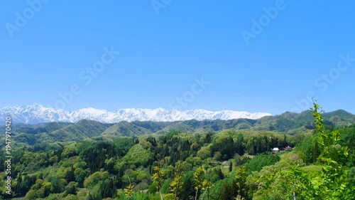 春　北アルプス　新緑