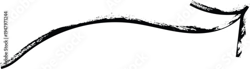 Black arrow sketch, hand drawn curved arrow pointing up, simple minimalist design element