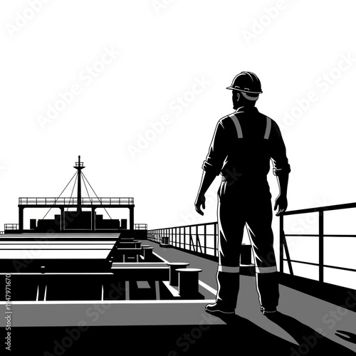 Worker wearing safety gear outdoors.