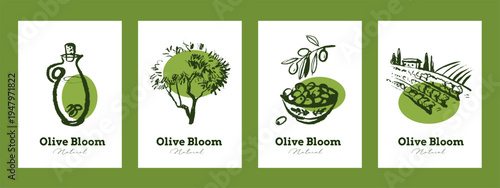 Vintage sketch olive branche banner. Extra virgin, farm product, Mediterranean cuisine, cosmetic, organic farm, packaging label. Engraved hand drawn vector illustration.