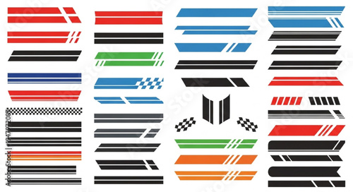 Set of Racing Stripes for Car Decoration and Vehicle Graphics.