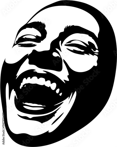 Black and White Comedy Mask.