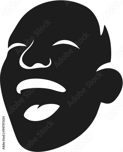 Black and White Face Illustration.