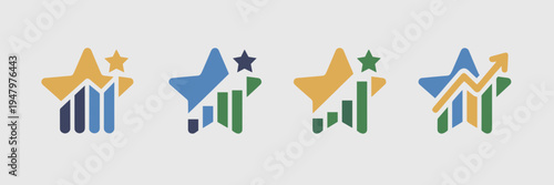 Fintech performance and growth stars – Suitable for business dashboards, financial goal tracking, or trading apps.