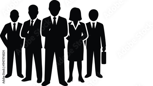 Group of business people standing together in formal wear