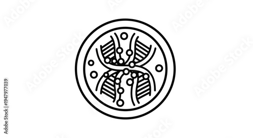 Abstract DNA Helix Symbol, Genetic Code, Science, Biology, Research, Medical Icon