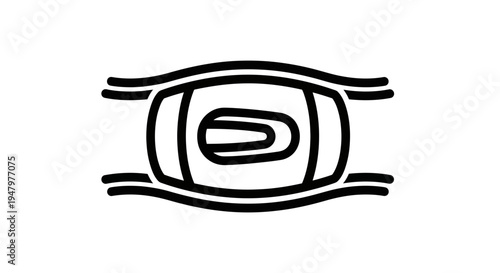 Abstract Eye Icon, Minimalist Black and White Symbol for Vision, Focus, and Insight