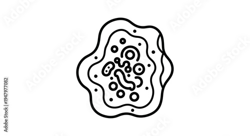 Abstract illustration of a germ or virus, science and health concept