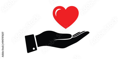 A hand holding a heart