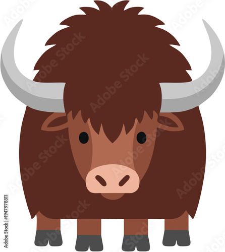 Cartoon illustration of a bison.