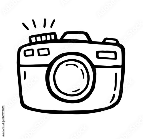 camera photo click picture illustration doodle travel videocamera icon vector