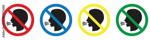 prohibition signs with diverse hairstyles and facial features vector illustration