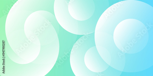 minimalist banner background.colorful.green and blue gradation.circle effect.abstract background.memphis.eps 10