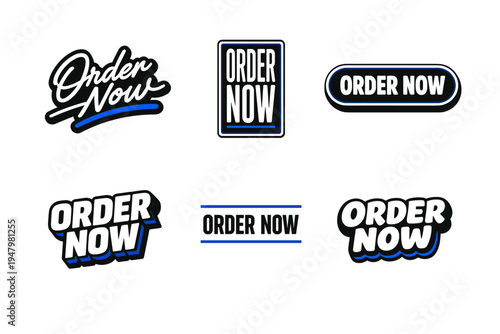 Order now typography sticker design