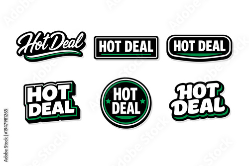 Hot deal typography sticker design