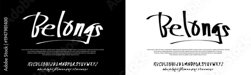 Belongs - Artistic Hand-Drawn Brush Script Font, Calligraphy Alphabet Set for Branding and Creative Design. Urban Graffiti Style Brush Font with Full Uppercase, Lowercase, and Vector Lettering Element