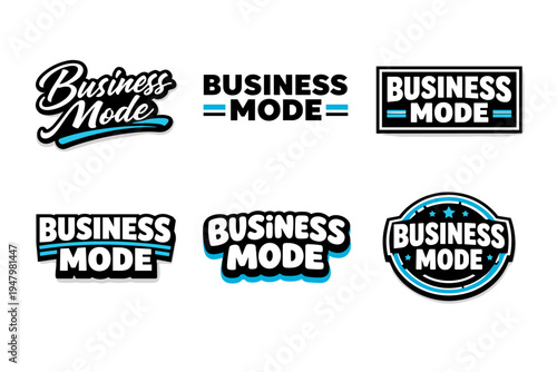 Business mode bold typography sticker design