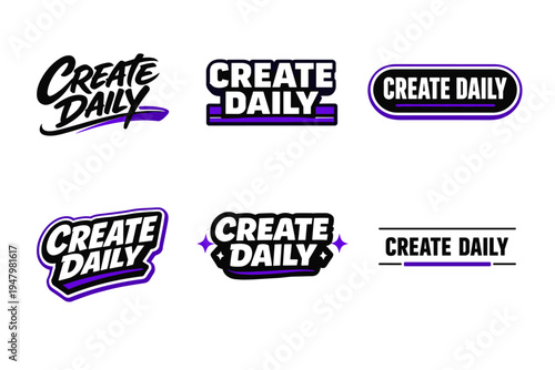 Create daily motivational typography sticker design