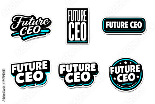 Future ceo typography sticker design