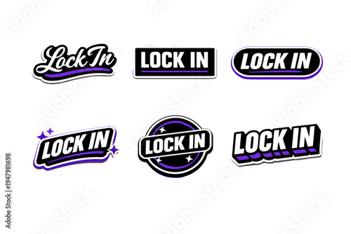 Lock in bold typography sticker design