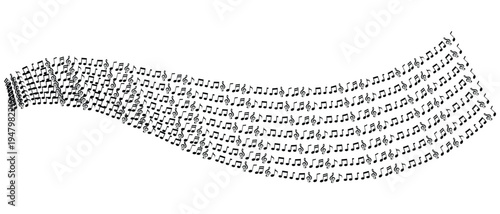 Music notes wavy line based pattern icon vector. Music notes key wavy icon. Musical notes wave  music keys icon set. Vector illustration.